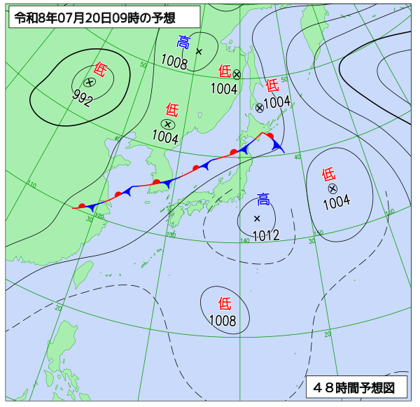 48時間天気予想図