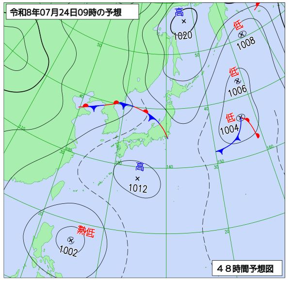 48時間天気予想図