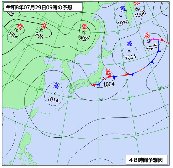 48時間天気予想図