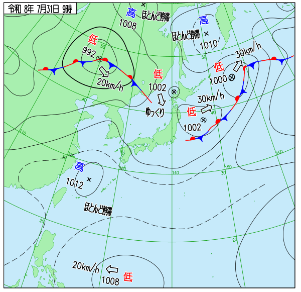 今日の天気予想図
