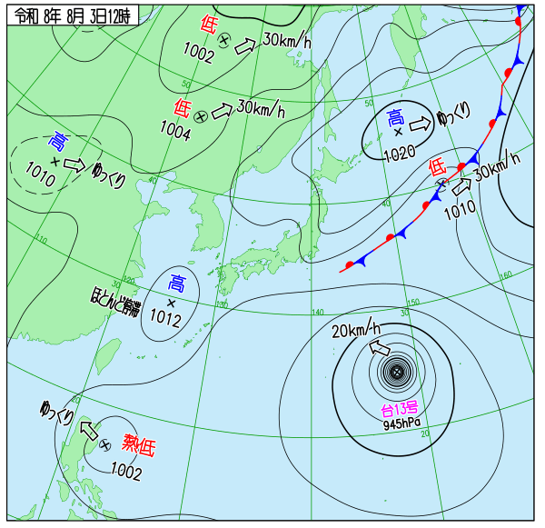 今日の天気予想図