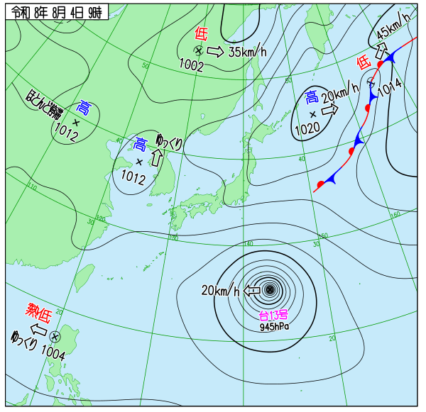 今日の天気予想図