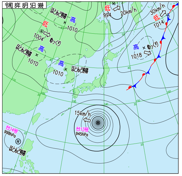 今日の天気予想図