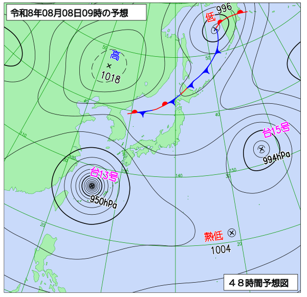 48時間天気予想図