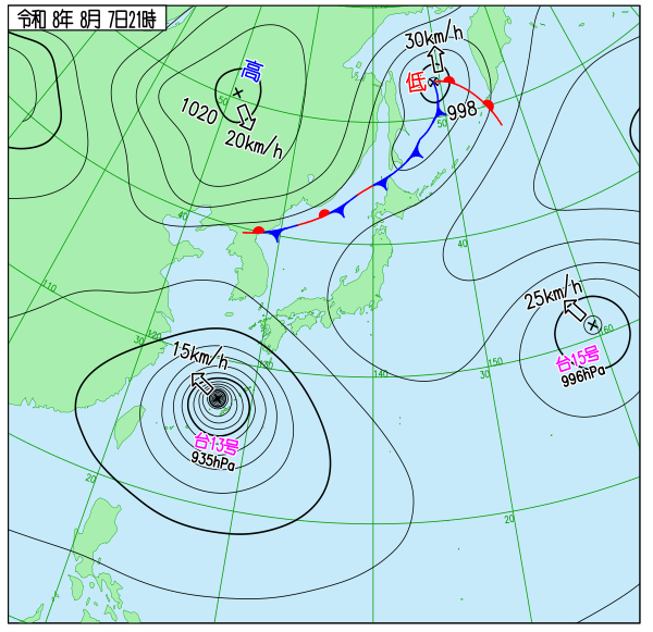 今日の天気予想図
