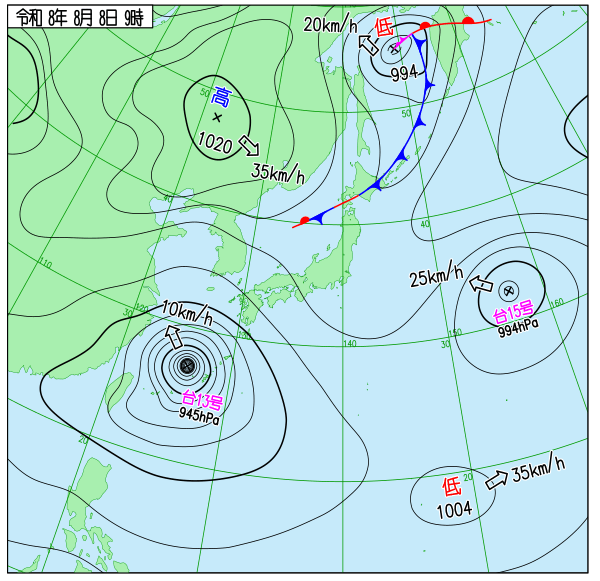 今日の天気予想図