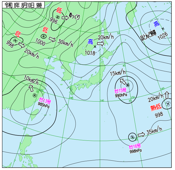 今日の天気予想図