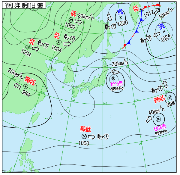 今日の天気予想図