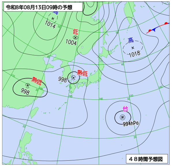 48時間天気予想図
