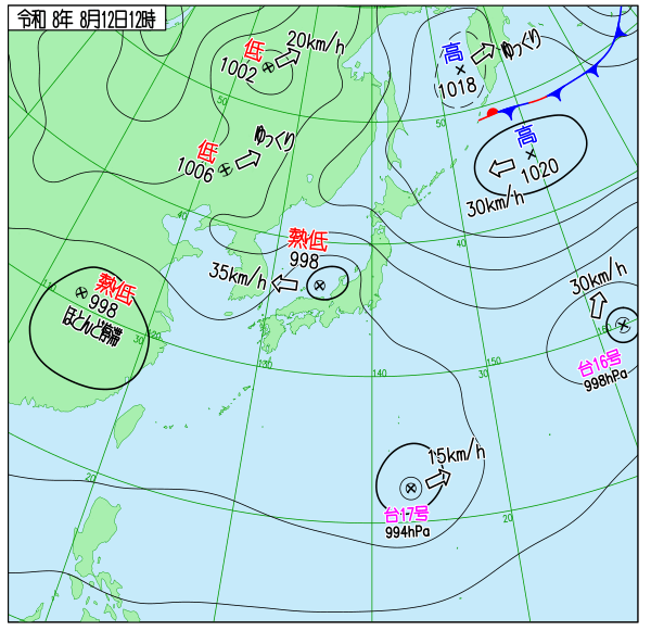 今日の天気予想図