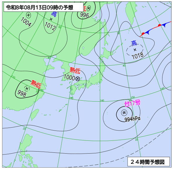 24時間天気予想図