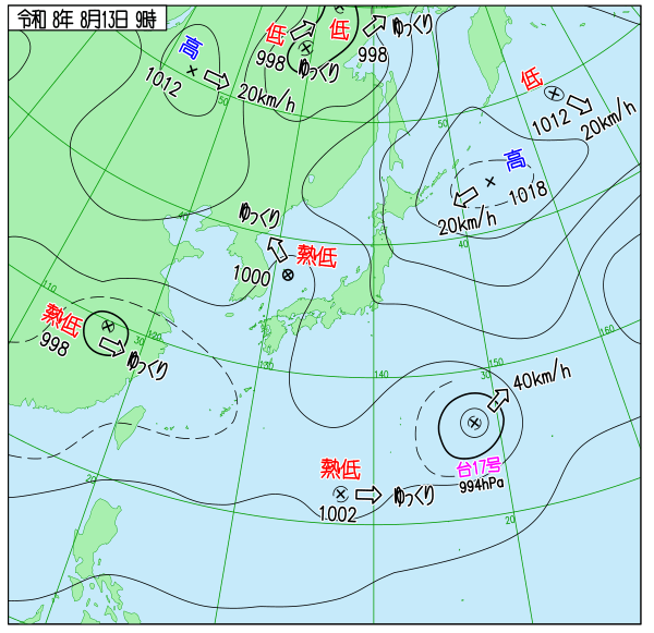 今日の天気予想図