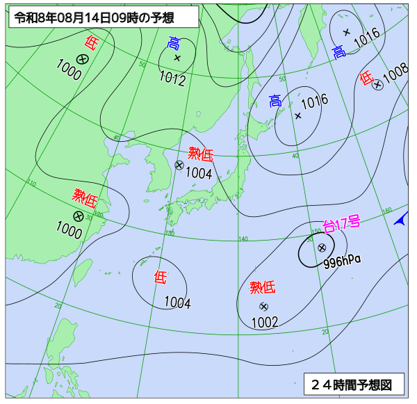 24時間天気予想図