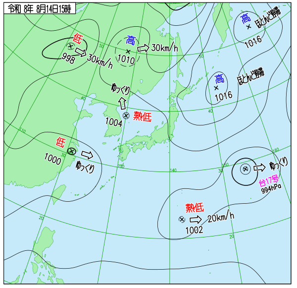 今日の天気予想図