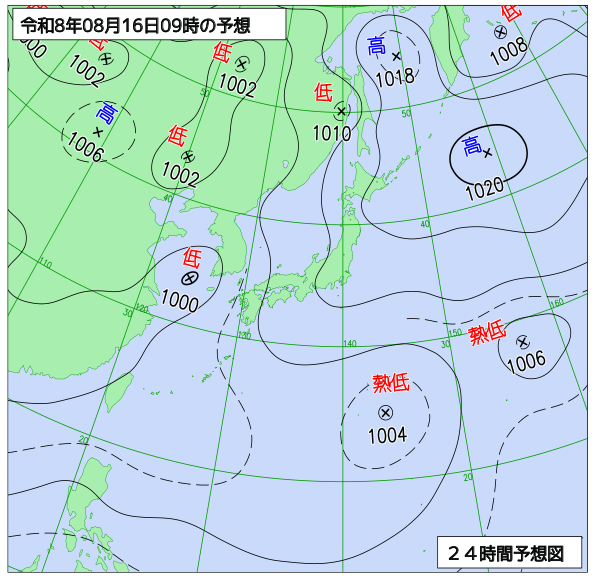 24時間天気予想図