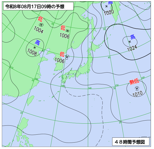48時間天気予想図