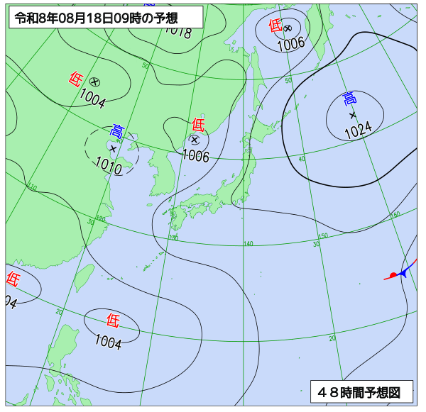 48時間天気予想図