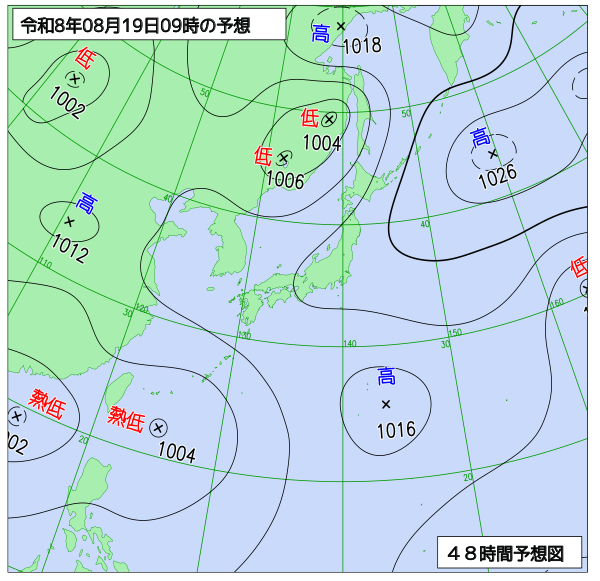 48時間天気予想図