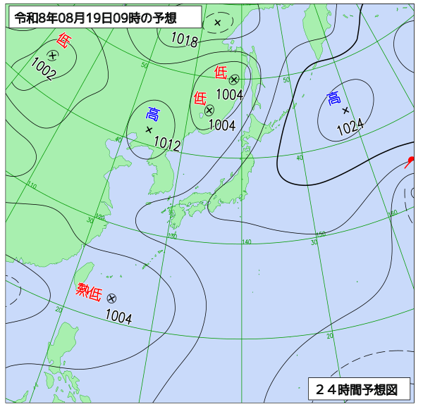 24時間天気予想図