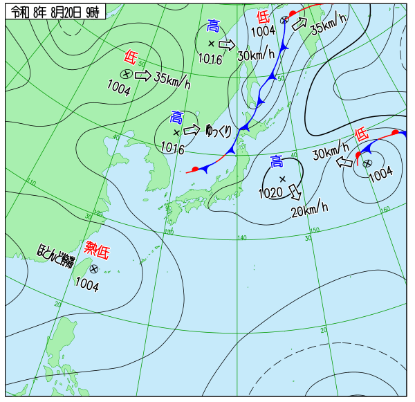 今日の天気予想図