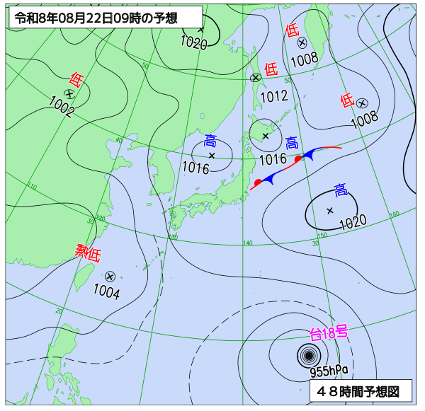48時間天気予想図