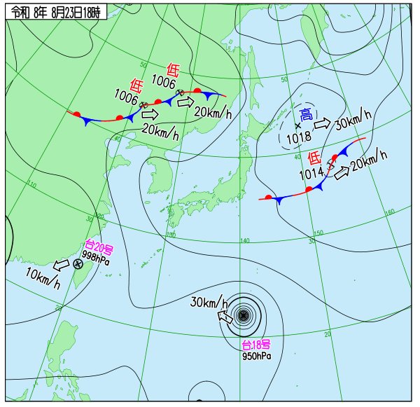 今日の天気予想図