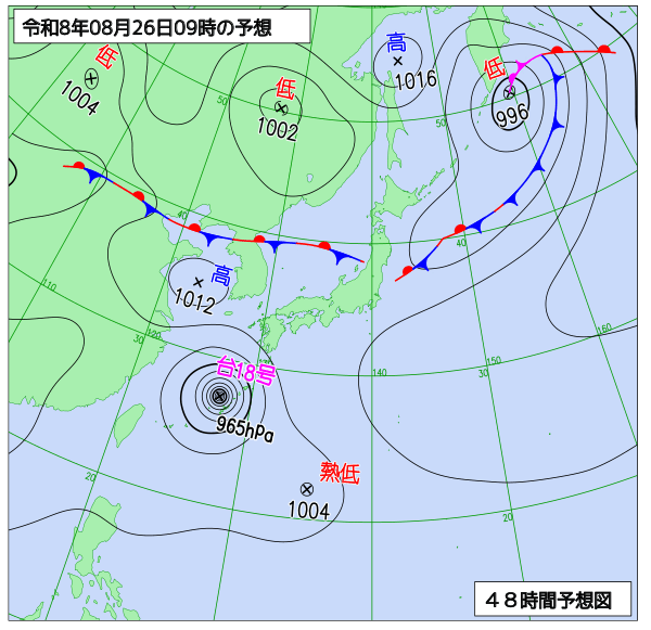 48時間天気予想図
