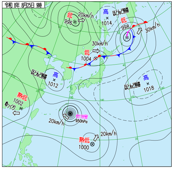今日の天気予想図