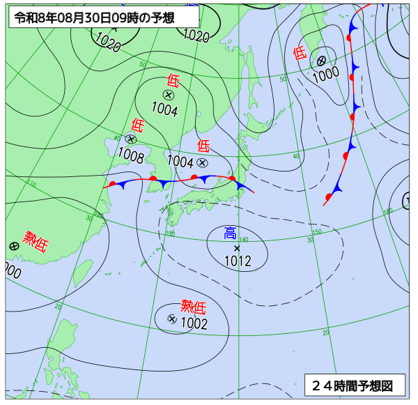24時間天気予想図