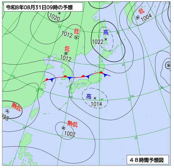 48時間天気予想図