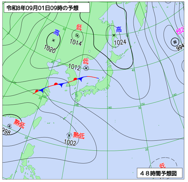 48時間天気予想図