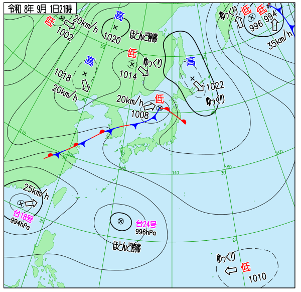 今日の天気予想図