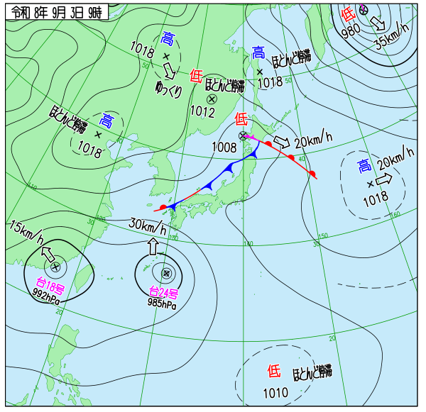 今日の天気予想図
