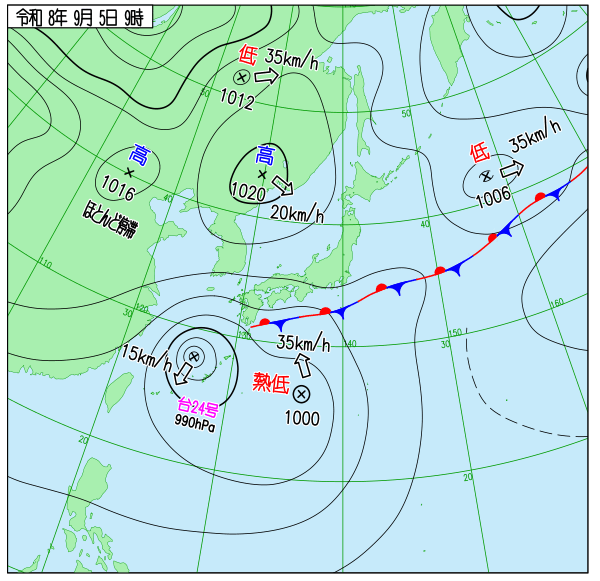 今日の天気予想図