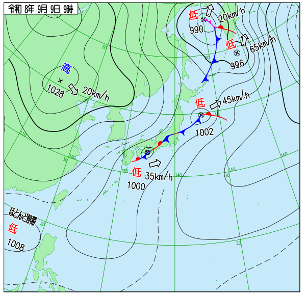 今日の天気予想図