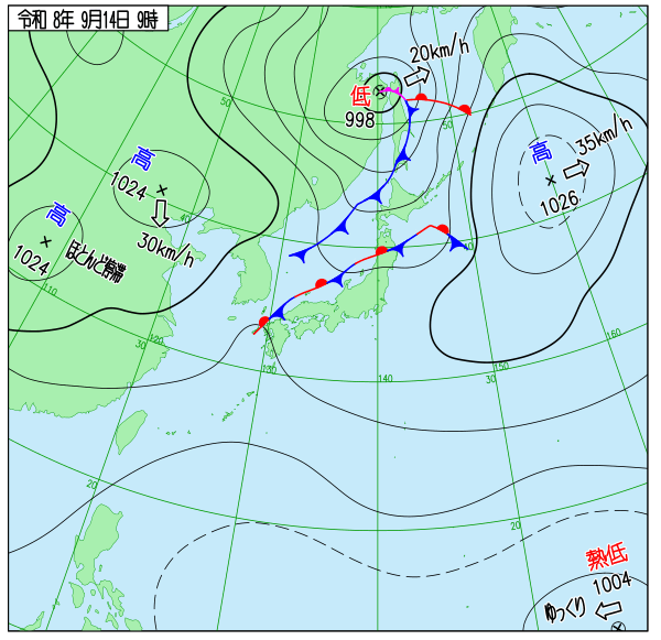 今日の天気予想図