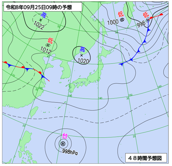 48時間天気予想図