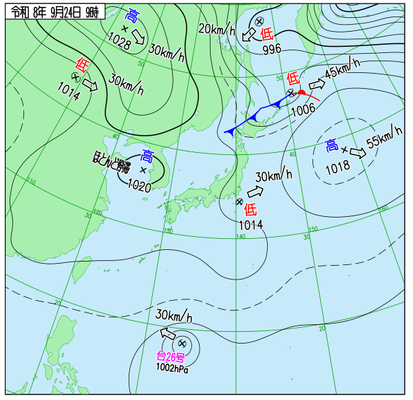 今日の天気予想図