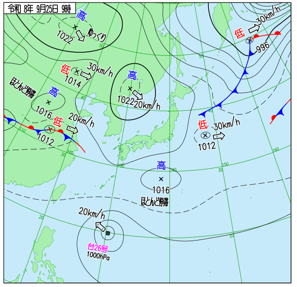 今日の天気予想図