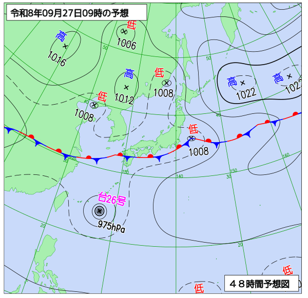 48時間天気予想図
