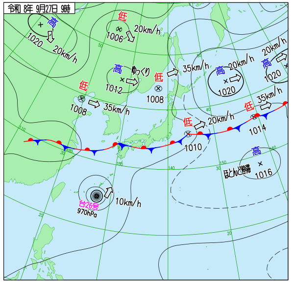 今日の天気予想図