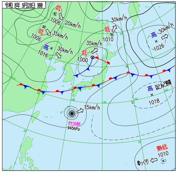 今日の天気予想図