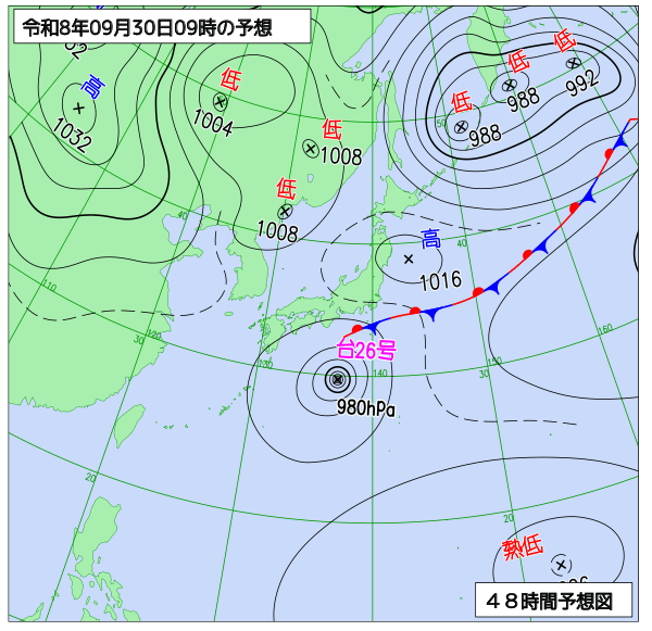 48時間天気予想図
