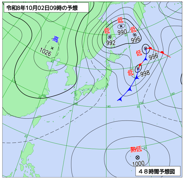 48時間天気予想図