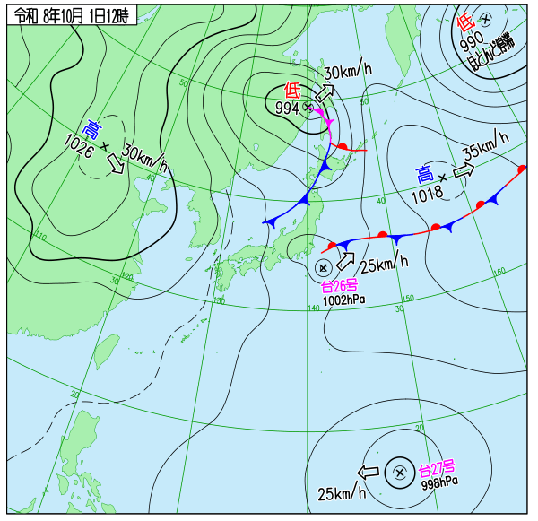 今日の天気予想図