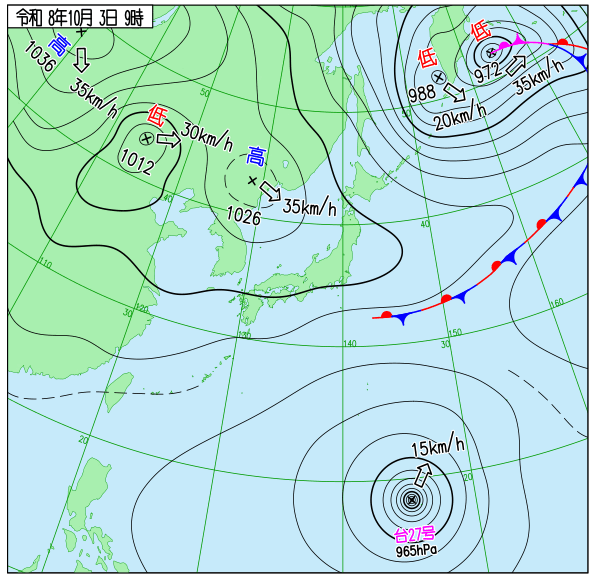 今日の天気予想図
