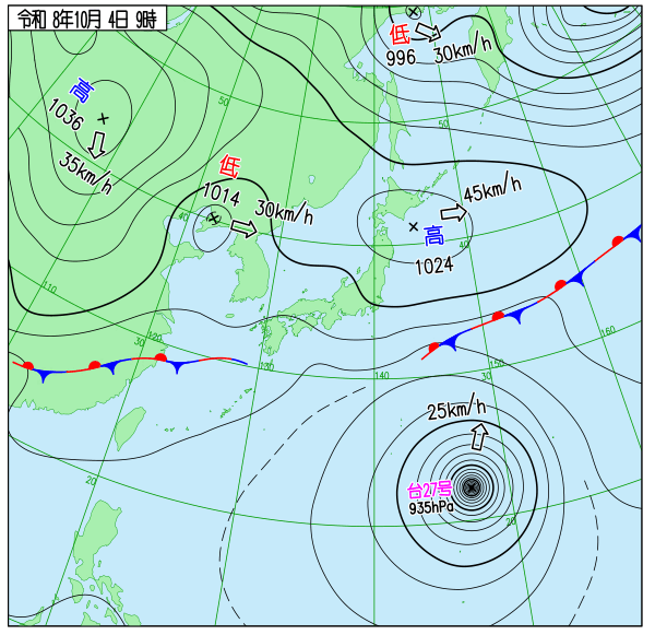 今日の天気予想図