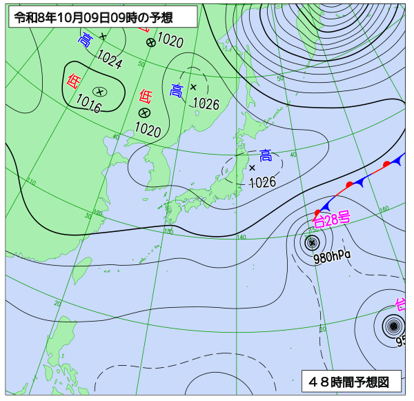 48時間天気予想図