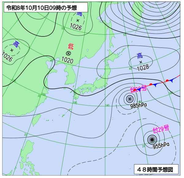 48時間天気予想図