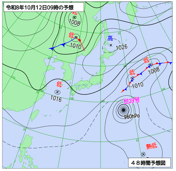 48時間天気予想図